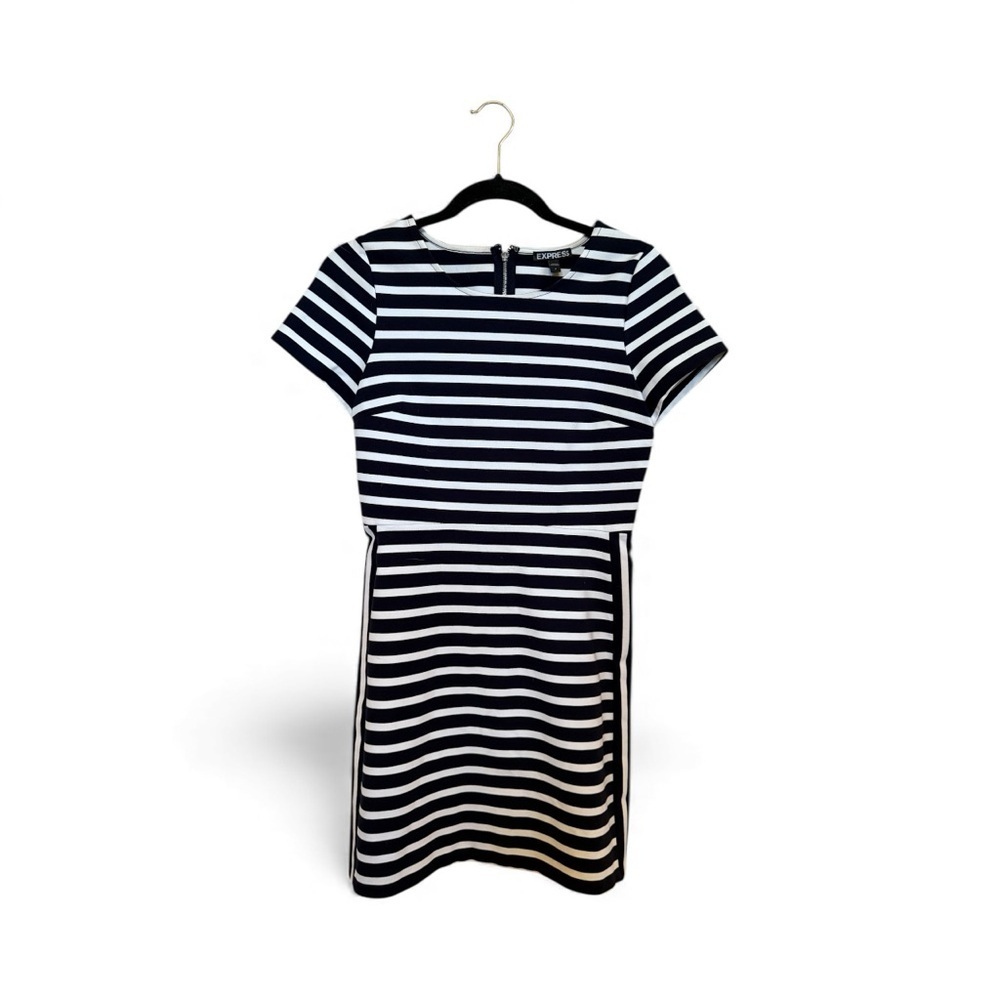 Express Navy and White Striped Mini Dress - Picture 3 of 3